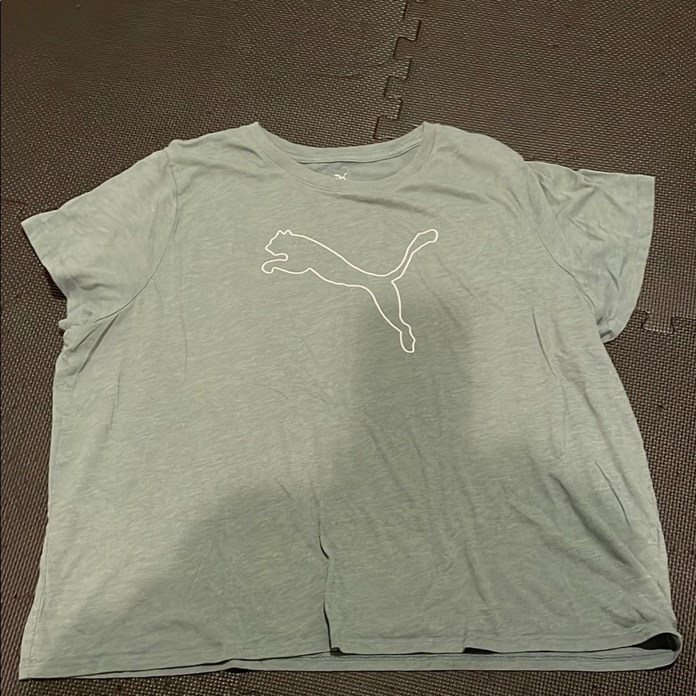 Puma Graphic Tee in Sage Green